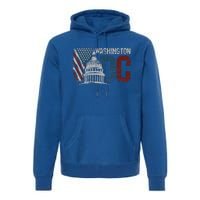 Washington Dc Capitol Hill Usa Flag Souvenir Premium Hoodie