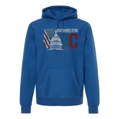 Washington Dc Capitol Hill Usa Flag Souvenir Premium Hoodie