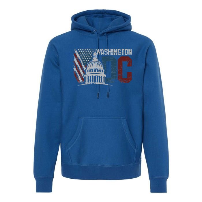 Washington Dc Capitol Hill Usa Flag Souvenir Premium Hoodie