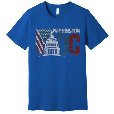 Washington Dc Capitol Hill Usa Flag Souvenir Premium T-Shirt