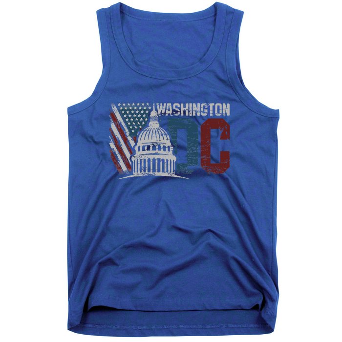 Washington Dc Capitol Hill Usa Flag Souvenir Tank Top