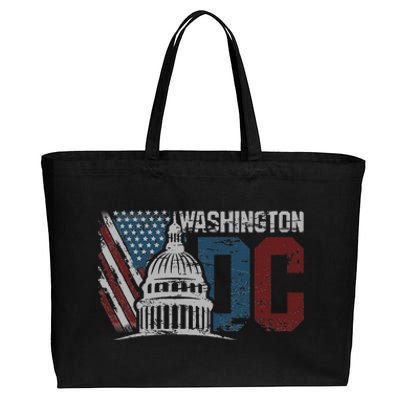 Washington Dc Capitol Hill Usa Flag Souvenir Cotton Canvas Jumbo Tote