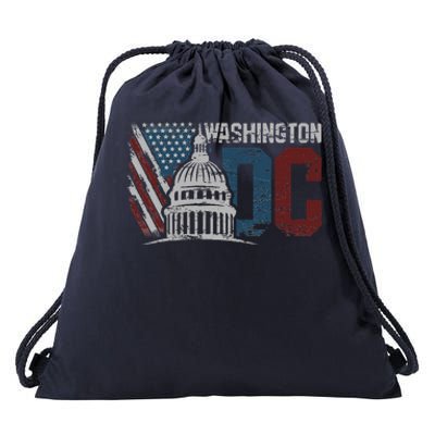 Washington Dc Capitol Hill Usa Flag Souvenir Drawstring Bag