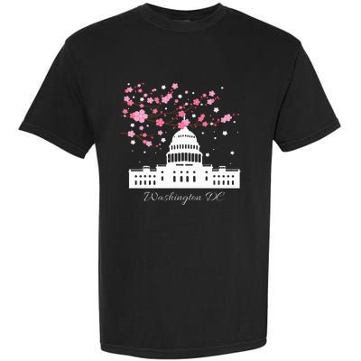 Washington Dc Capitol Building Cherry Blossoms Garment-Dyed Heavyweight T-Shirt