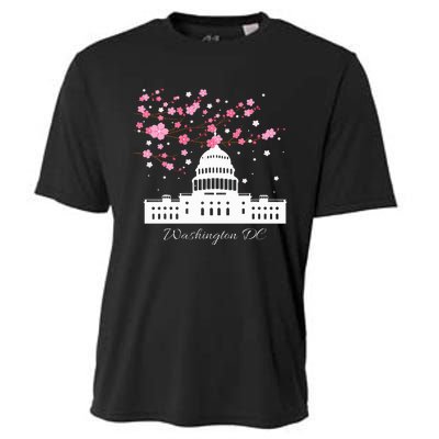 Washington Dc Capitol Building Cherry Blossoms Cooling Performance Crew T-Shirt