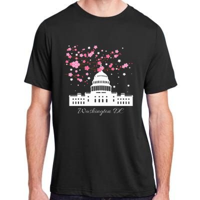 Washington Dc Capitol Building Cherry Blossoms Adult ChromaSoft Performance T-Shirt