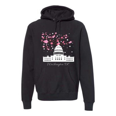 Washington Dc Capitol Building Cherry Blossoms Premium Hoodie