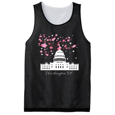 Washington Dc Capitol Building Cherry Blossoms Mesh Reversible Basketball Jersey Tank