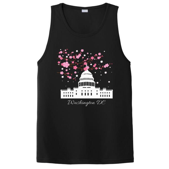 Washington Dc Capitol Building Cherry Blossoms PosiCharge Competitor Tank