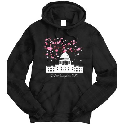 Washington Dc Capitol Building Cherry Blossoms Tie Dye Hoodie