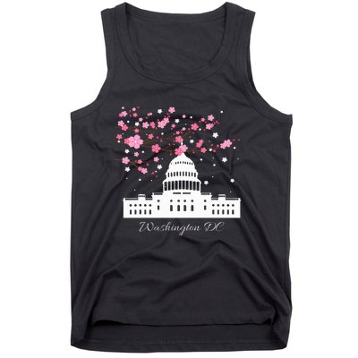 Washington Dc Capitol Building Cherry Blossoms Tank Top