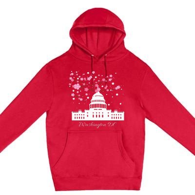 Washington Dc Capitol Building Cherry Blossoms Premium Pullover Hoodie