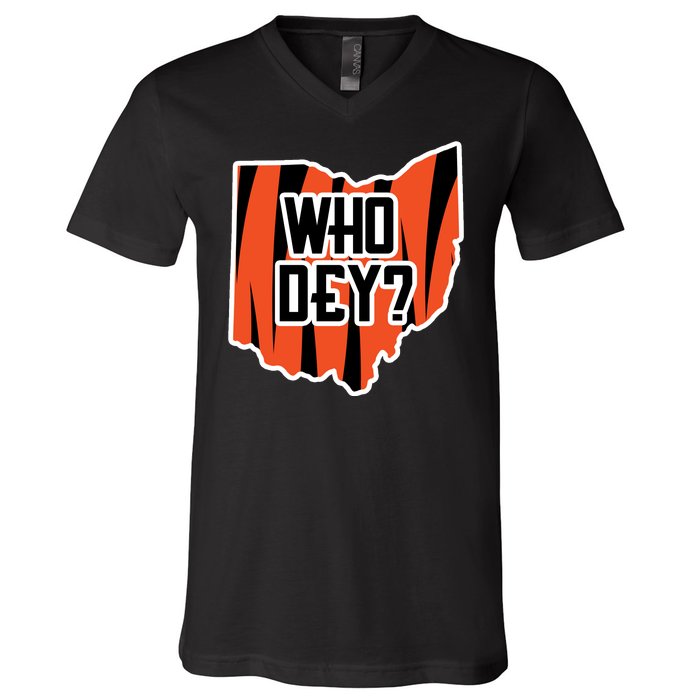 Who Dey? Cincinnati Ohio V-Neck T-Shirt