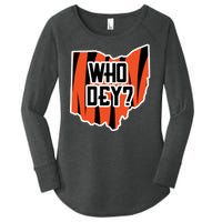 Who Dey? Cincinnati Ohio Women's Perfect Tri Tunic Long Sleeve Shirt