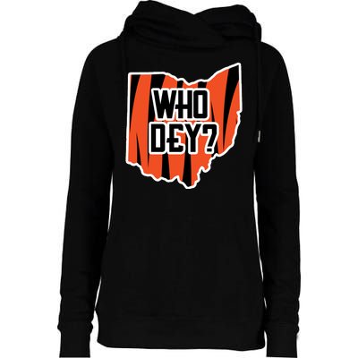 Who Dey? Cincinnati Ohio Womens Funnel Neck Pullover Hood