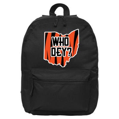 Who Dey? Cincinnati Ohio 16 in Basic Backpack