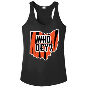 Who Dey? Cincinnati Ohio Ladies PosiCharge Competitor Racerback Tank