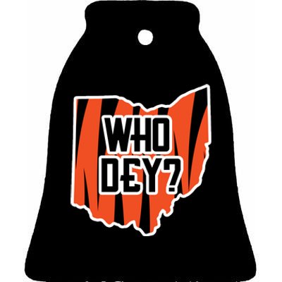 Who Dey? Cincinnati Ohio Ceramic Bell Ornament