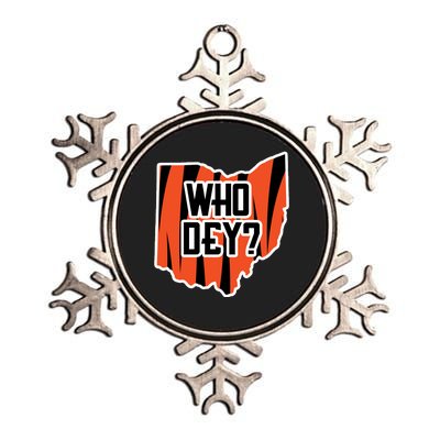 Who Dey? Cincinnati Ohio Metallic Star Ornament