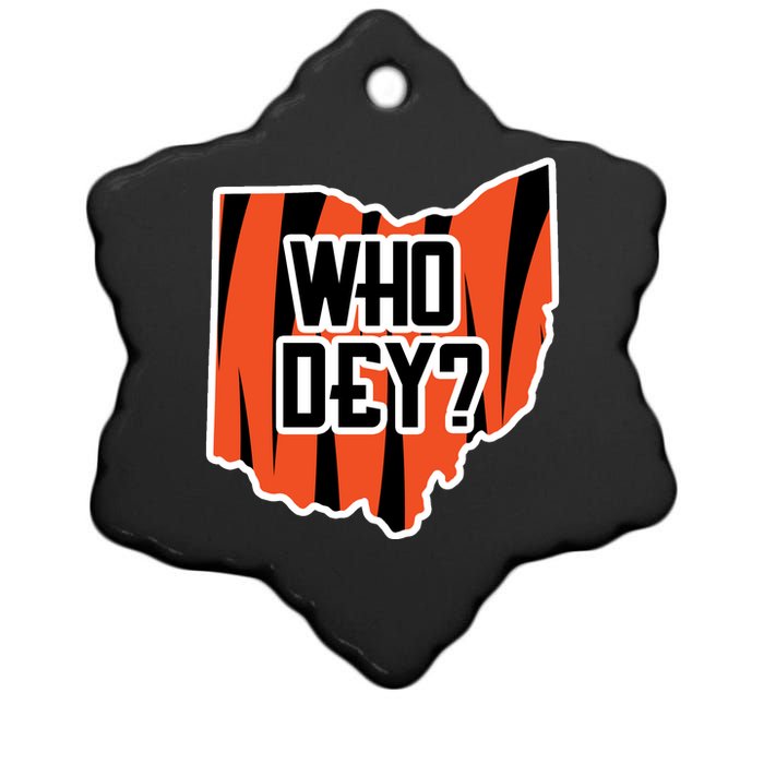 Who Dey? Cincinnati Ohio Ceramic Star Ornament