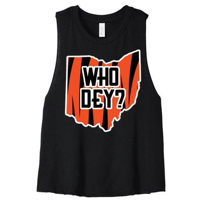 Who Dey? Cincinnati Ohio Women's Racerback Cropped Tank