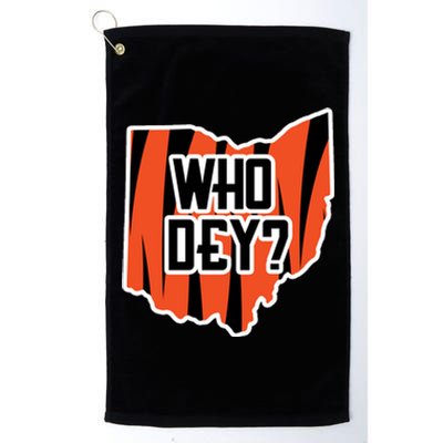 Who Dey? Cincinnati Ohio Platinum Collection Golf Towel