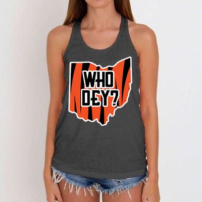 Who Dey? Cincinnati Ohio Women's Knotted Racerback Tank