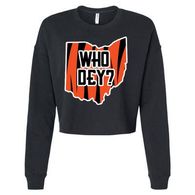 Who Dey? Cincinnati Ohio Cropped Pullover Crew