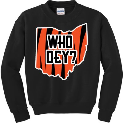 Who Dey? Cincinnati Ohio Kids Sweatshirt