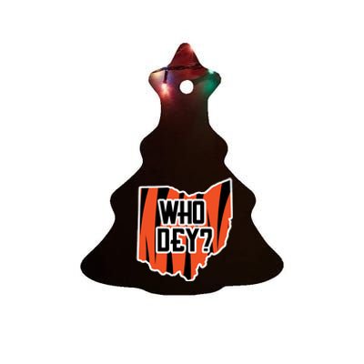 Who Dey? Cincinnati Ohio Ceramic Tree Ornament