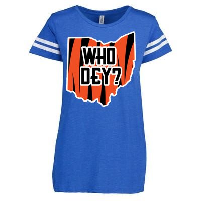 Who Dey? Cincinnati Ohio Enza Ladies Jersey Football T-Shirt