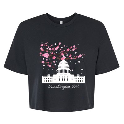 Washington DC Capitol Building Cherry Blossoms TShirt Bella+Canvas Jersey Crop Tee