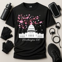 Washington DC Capitol Building Cherry Blossoms TShirt Cooling Performance Crew T-Shirt