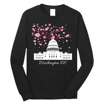 Washington DC Capitol Building Cherry Blossoms TShirt Long Sleeve Shirt
