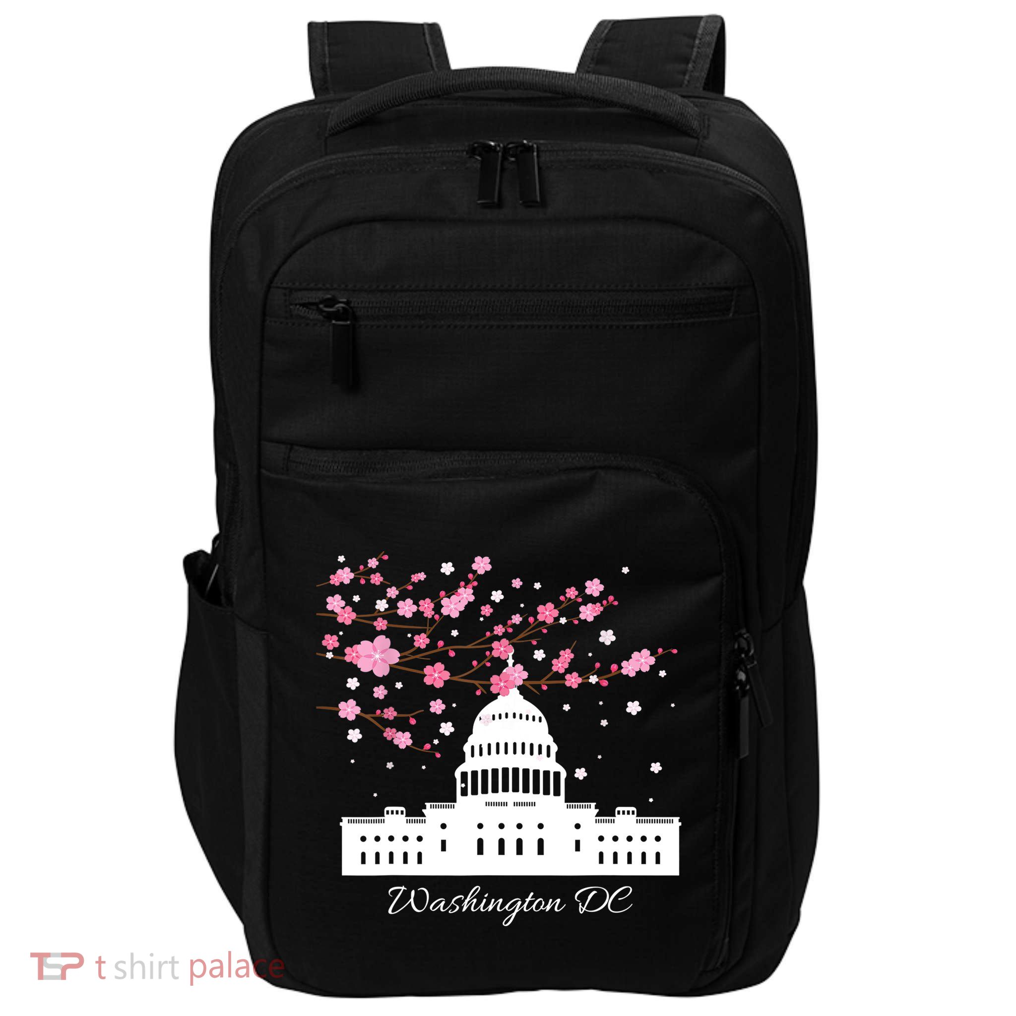 Washington DC Capitol Building Cherry Blossoms TShirt Impact Tech Backpack