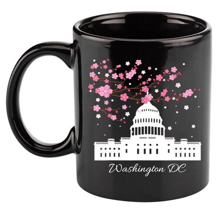 Washington DC Capitol Building Cherry Blossoms TShirt 11oz C Handle Ceramic Mug