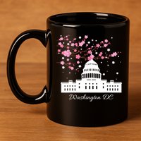 Washington DC Capitol Building Cherry Blossoms TShirt 11oz C Handle Ceramic Mug