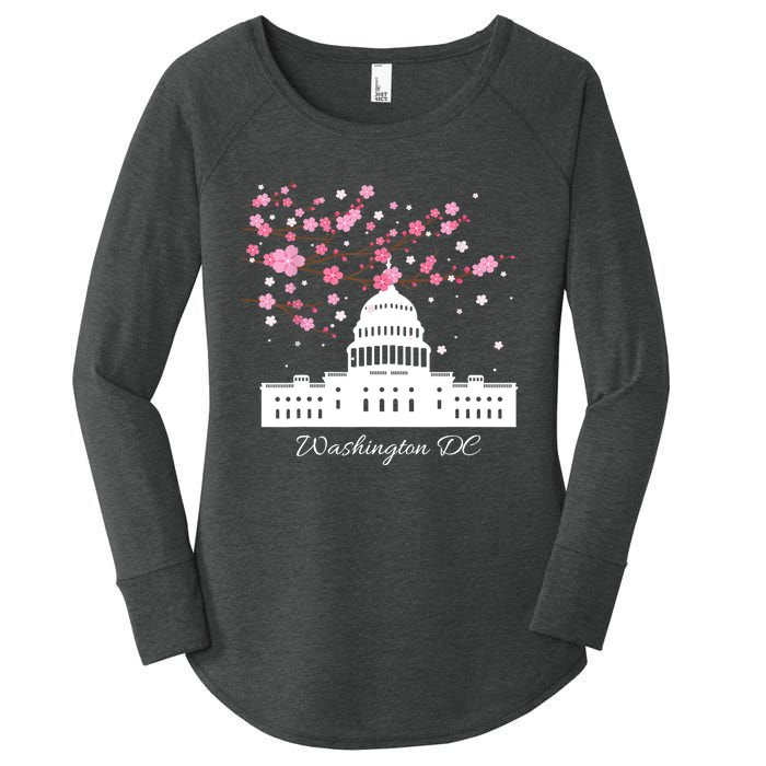 Washington DC Capitol Building Cherry Blossoms TShirt Women's Perfect Tri Tunic Long Sleeve Shirt