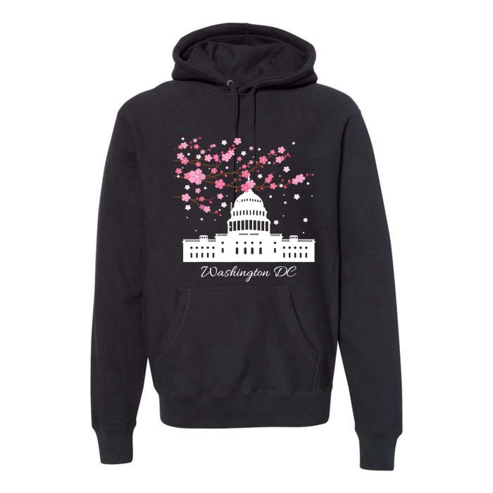 Washington DC Capitol Building Cherry Blossoms TShirt Premium Hoodie