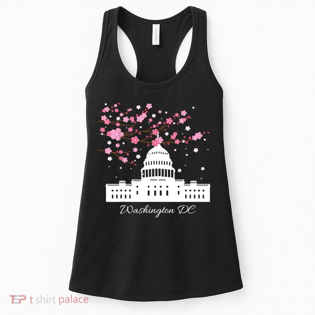 Washington DC Capitol Building Cherry Blossoms TShirt Womens Tank Top