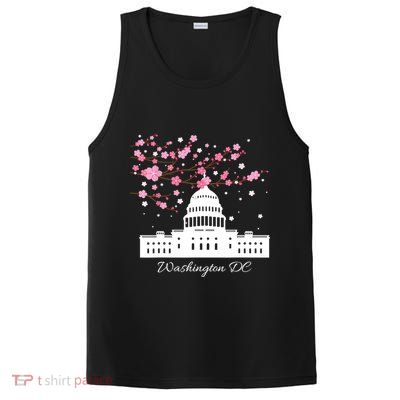 Washington DC Capitol Building Cherry Blossoms TShirt PosiCharge Competitor Tank