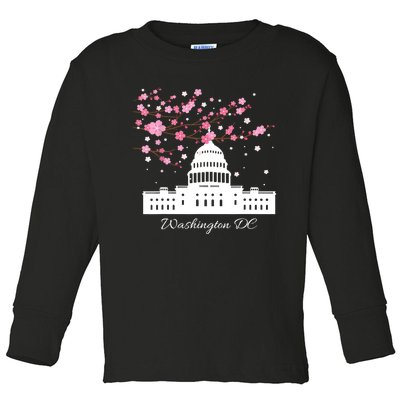 Washington DC Capitol Building Cherry Blossoms TShirt Toddler Long Sleeve Shirt