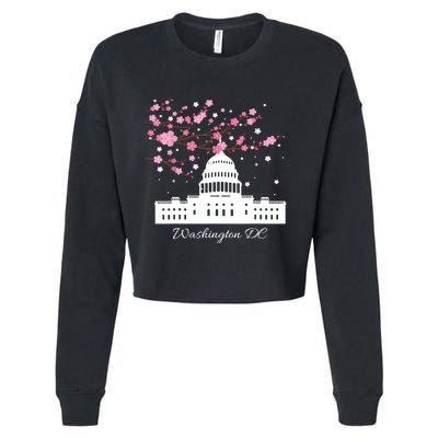 Washington DC Capitol Building Cherry Blossoms TShirt Cropped Pullover Crew