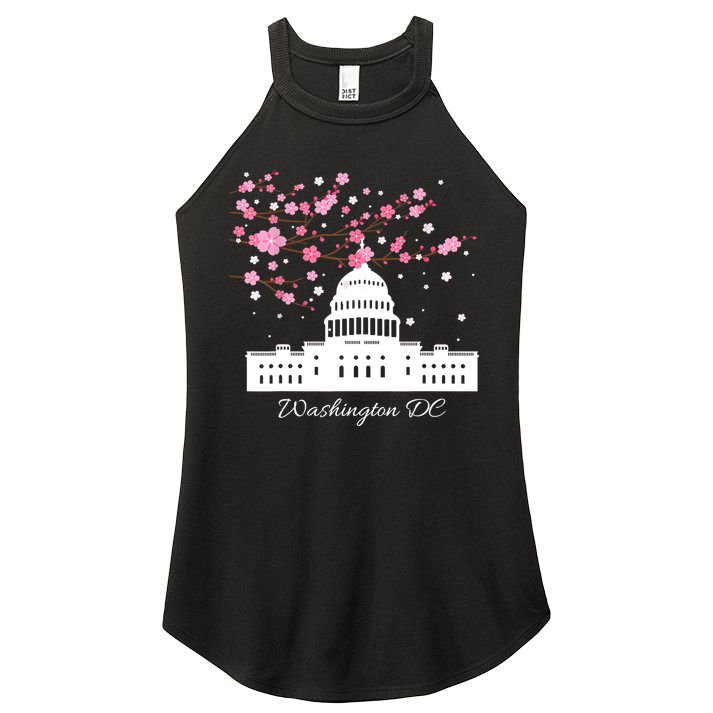Washington DC Capitol Building Cherry Blossoms TShirt Women's Perfect Tri Rocker Tank