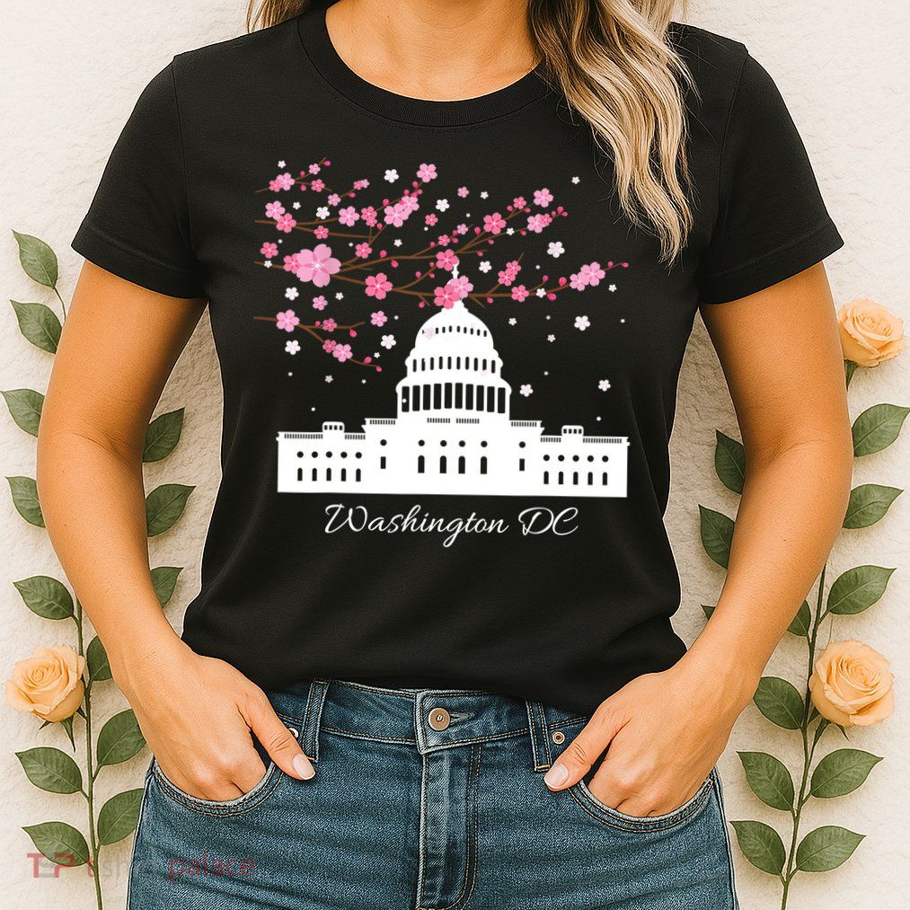Washington DC Capitol Building Cherry Blossoms TShirt Womens T-Shirt