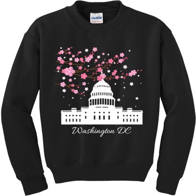 Washington DC Capitol Building Cherry Blossoms TShirt Kids Sweatshirt