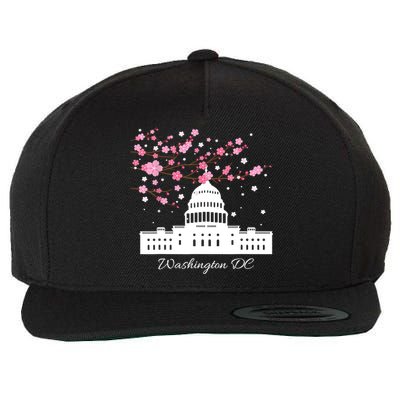 Washington DC Capitol Building Cherry Blossoms TShirt Wool Snapback Cap