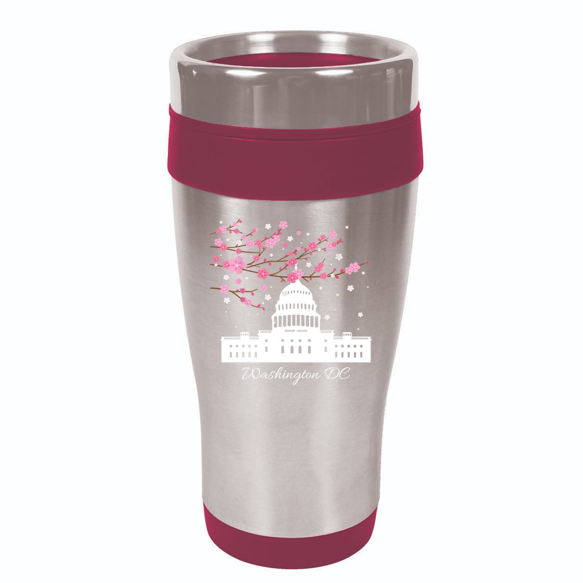 Washington DC Capitol Building Cherry Blossoms TShirt 16oz Travel Tumbler