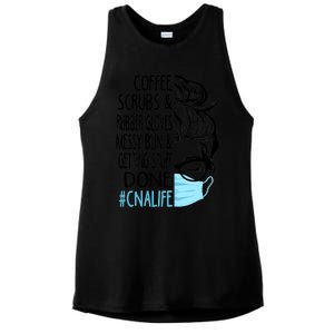 Wo Dy Coffee Scrubs And Rubber Gloves Messy Bun Cna Gift Ladies PosiCharge Tri-Blend Wicking Tank