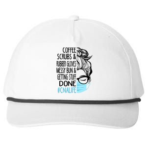 Wo Dy Coffee Scrubs And Rubber Gloves Messy Bun Cna Gift Snapback Five-Panel Rope Hat